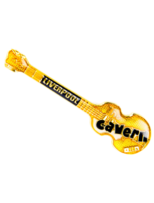 Cavern Club Hofner Bass guitar shaped pin badge
