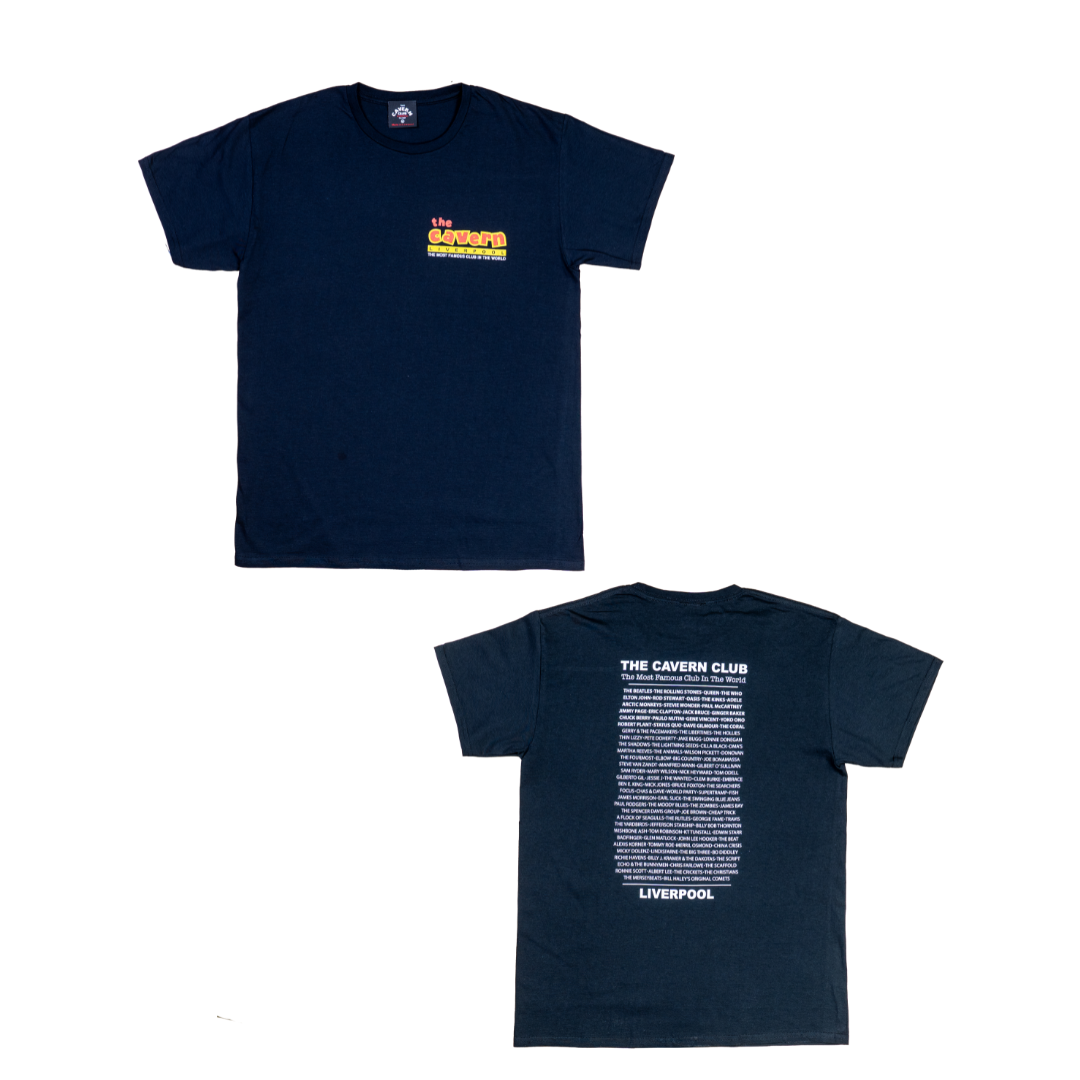 Cavern Club Liverpool t-shirt back with artist lineup print