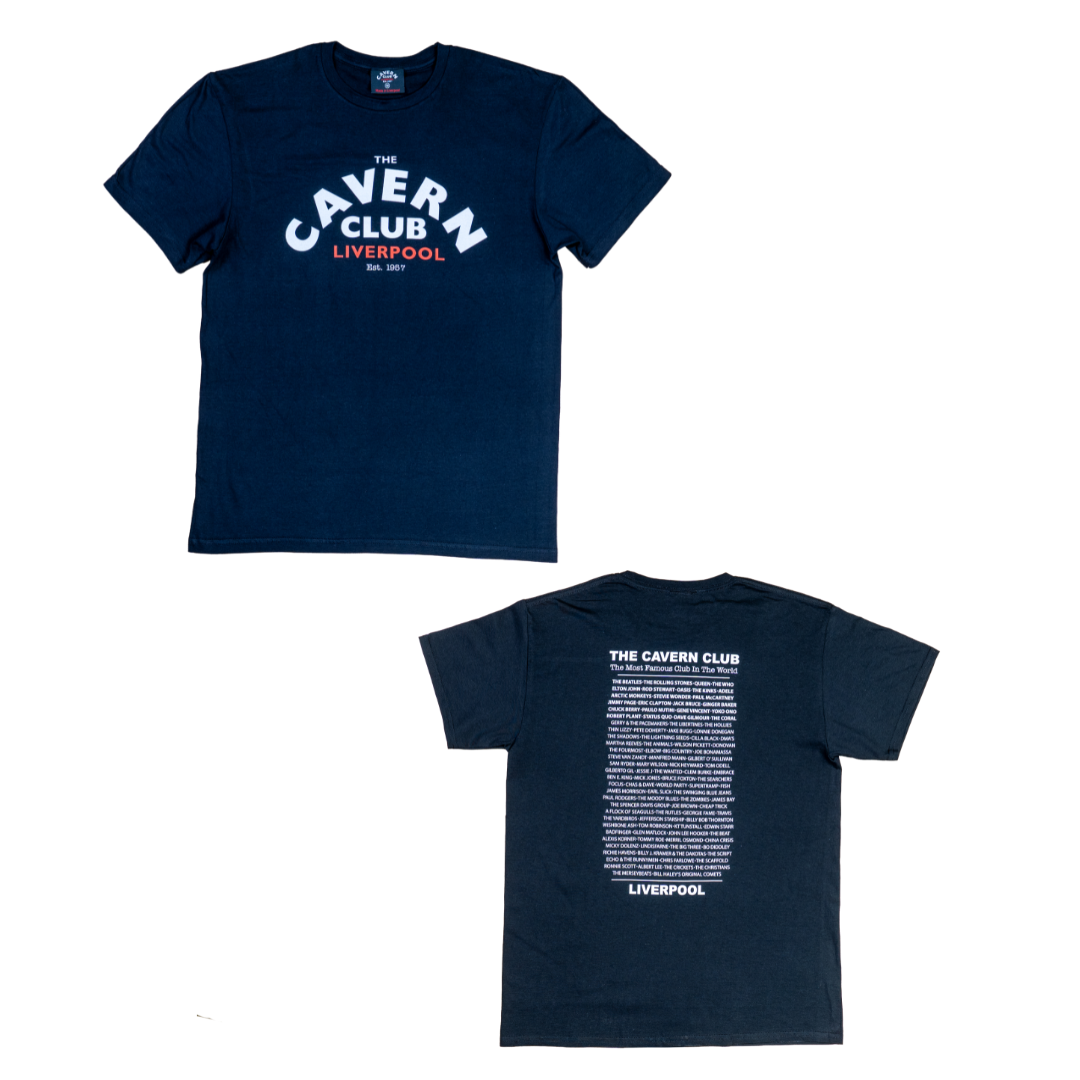 Cavern Club Liverpool t-shirt front and back with artist lineup print