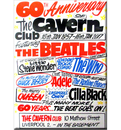 The Beatles Live at the Cavern new Official 76mm x 76mm Fridge Magnet