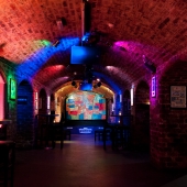 Image of the famous cavern club front arch stage in Liverpool.