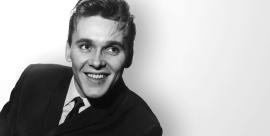 black and white image of the singer Billy Fury.