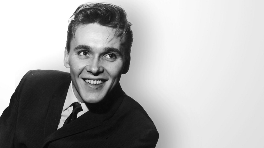 black and white image of the singer Billy Fury.