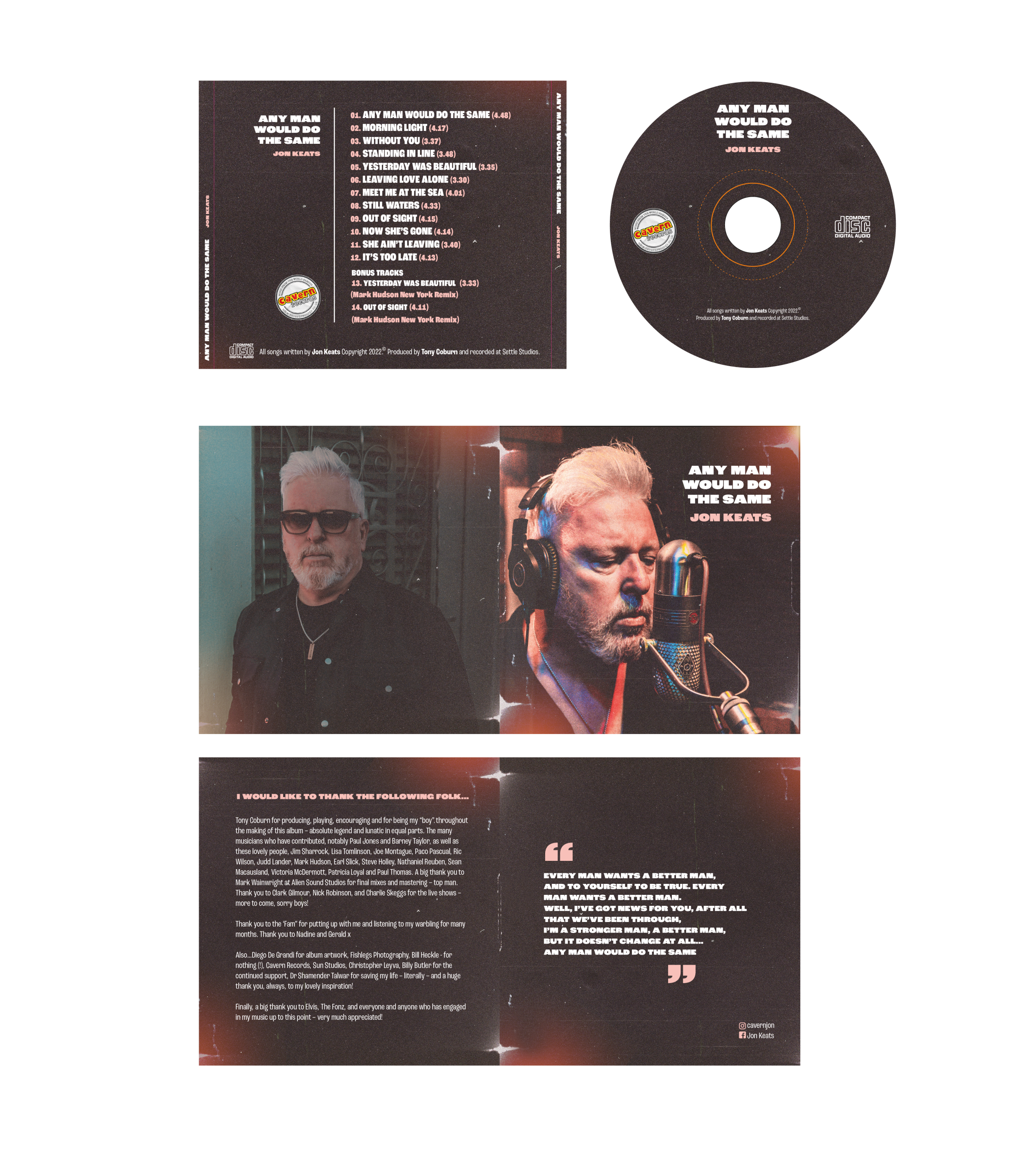 Jon Keats - Any man would do the same CD Album - Image 4