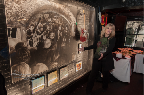 World famous artist Shannon unveiling The Rolling Stones art at The Cavern Club 2017 on its 60th anniversary