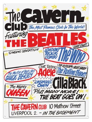 Personalised Cavern Club 'The Beat Goes On' Metal sign - WORLDWIDE DELIVERY