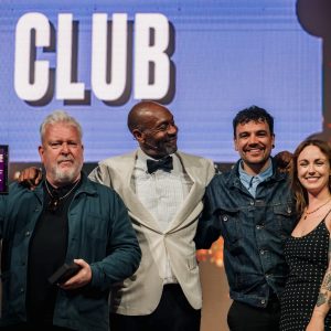 The Cavern Club team receive the I Lost My Voice In That Place award at the Skiddle Awards 2026