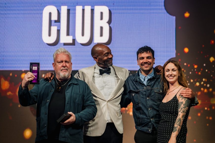 The Cavern Club team receive the I Lost My Voice In That Place award at the Skiddle Awards 2026